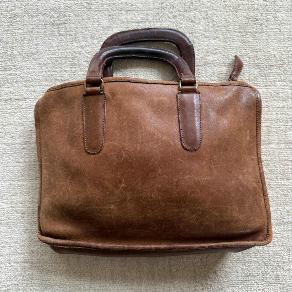 Vintage Brown Leather Coach Briefcase / Handbag